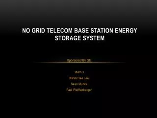 No Grid Telecom Base Station Energy Storage System