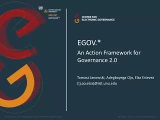 EGOV.* An Action Framework for Governance 2.0