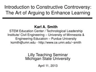 Introduction to Constructive Controversy: The Art of Arguing to Enhance Learning