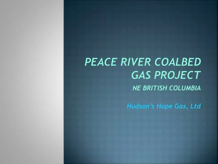 peace river coalbed gas project