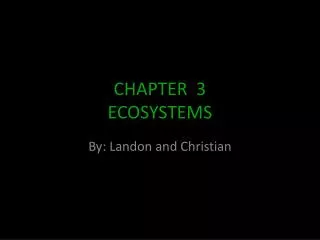 CHAPTER 3 ECOSYSTEMS