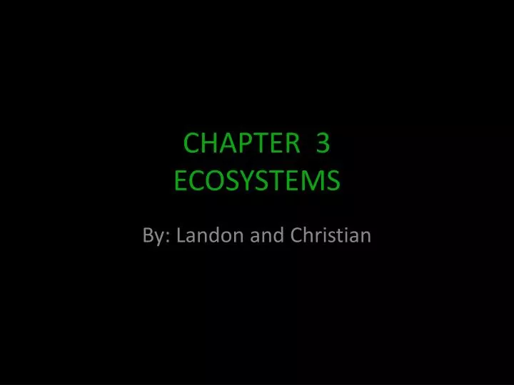 chapter 3 ecosystems