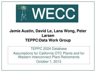 Jamie Austin, David Le, Lana Wong, Peter Larsen TEPPC\Data Work Group
