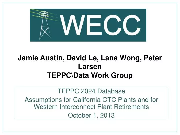 jamie austin david le lana wong peter larsen teppc data work group