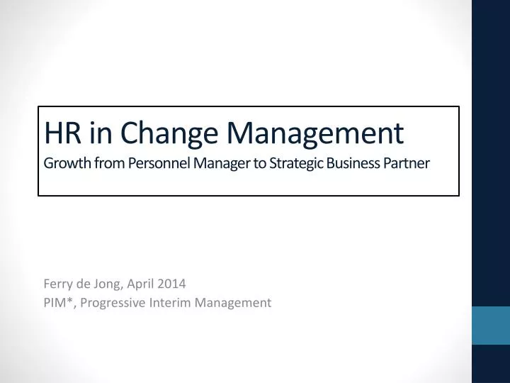 hr in change management growth from personnel manager to strategic business partner