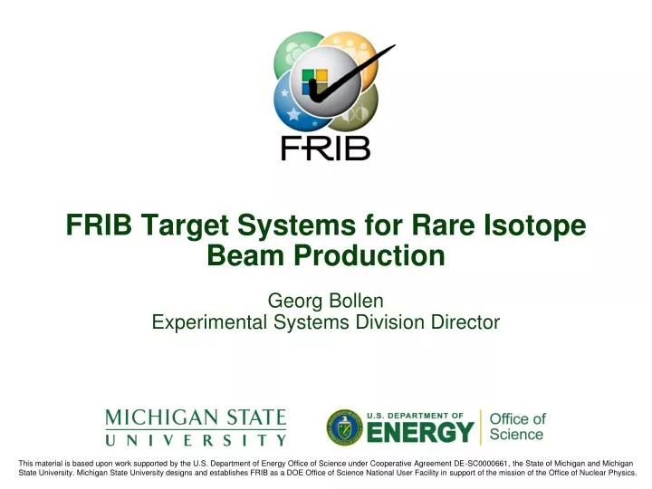 frib target systems for rare isotope beam production