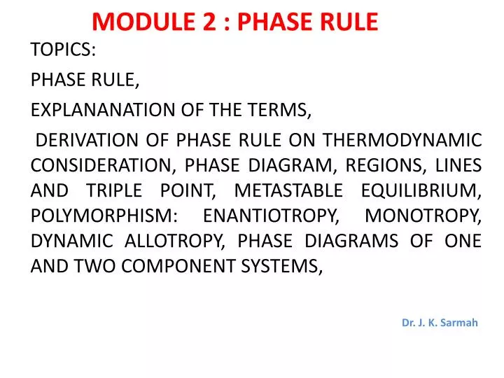 module 2 phase rule