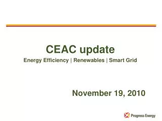 CEAC update Energy Efficiency | Renewables | Smart Grid