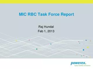 MIC RBC Task Force Report
