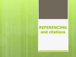 REFERENCING and citations