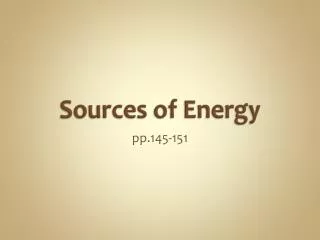 sources of energy