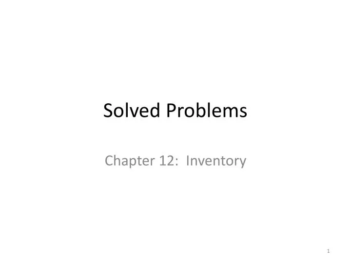 solved problems