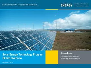 SOLAR PROGRAM: SYSTEMS INTEGRATION