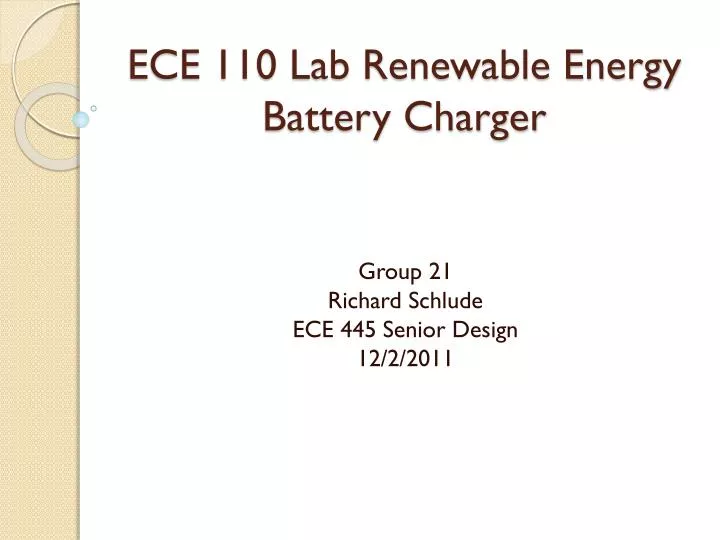 ece 110 lab renewable energy battery charger