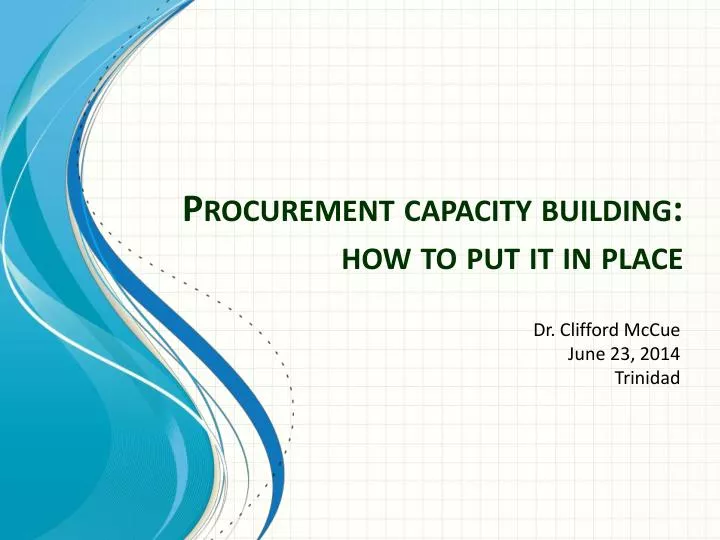 procurement capacity building how to put it in place