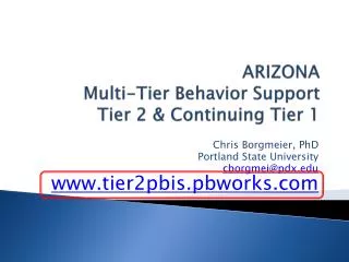 ARIZONA Multi-Tier Behavior Support Tier 2 &amp; Continuing Tier 1