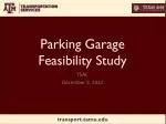 Parking Garage Feasibility Study