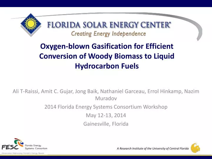 oxygen blown gasification for efficient conversion of woody biomass to liquid hydrocarbon fuels
