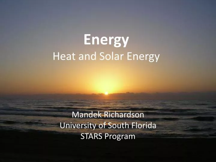 energy heat and solar energy