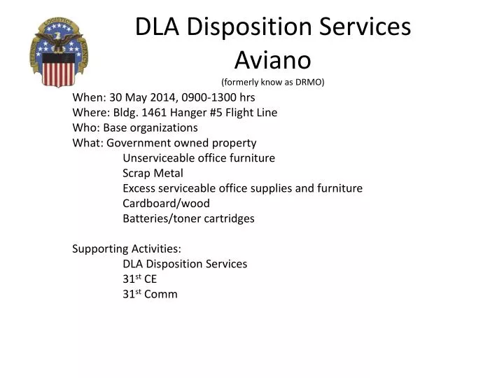 dla disposition services aviano formerly know as drmo