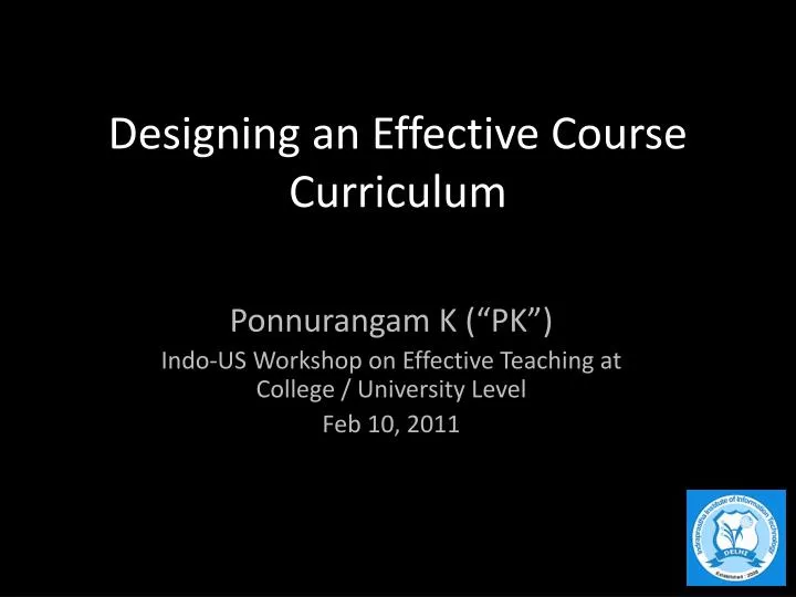 designing an effective course curriculum