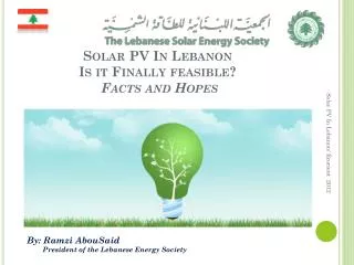 Solar PV In Lebanon Is it Finally feasible? Facts and Hopes