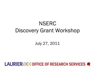 NSERC Discovery Grant Workshop