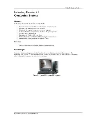 Laboratory Exercise #1 - Computer System