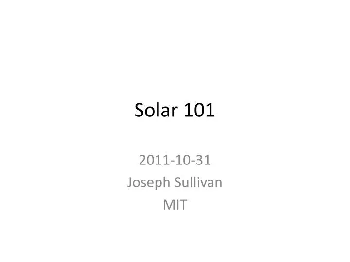 solar 101