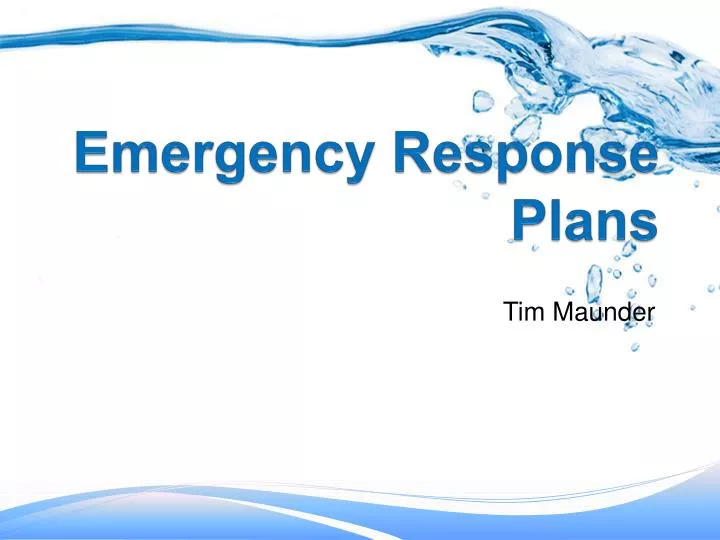 emergency response plans