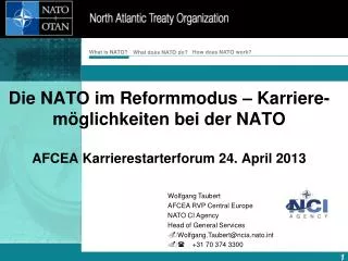 Die NATO im Reformmodus – Karriere-möglichkeiten bei der NATO AFCEA Karrierestarterforum 24. April 2013