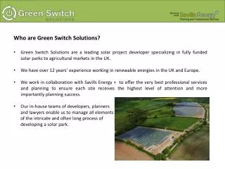 Who are Green Switch Solutions ?