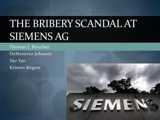 The Bribery Scandal at Siemens AG