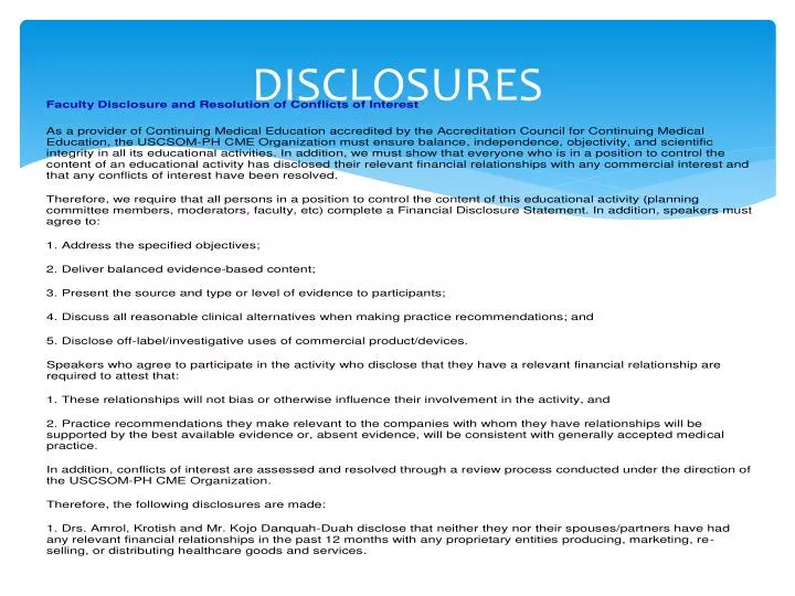 disclosures