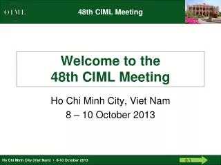 Welcome to the 48th CIML Meeting