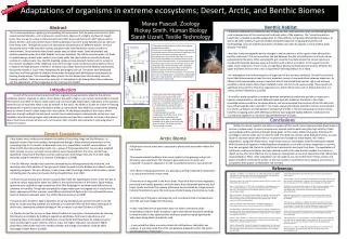 Adaptations of organisms in extreme ecosystems; Desert, Arctic, and Benthic Biomes