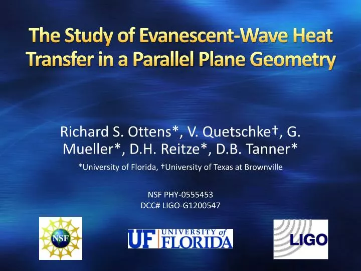 the study of evanescent wave heat transfer in a parallel plane geometry