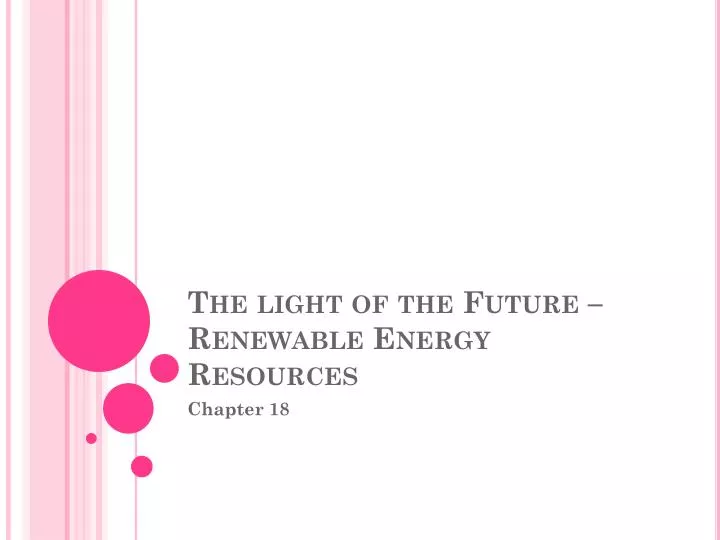 the light of the future renewable energy resources