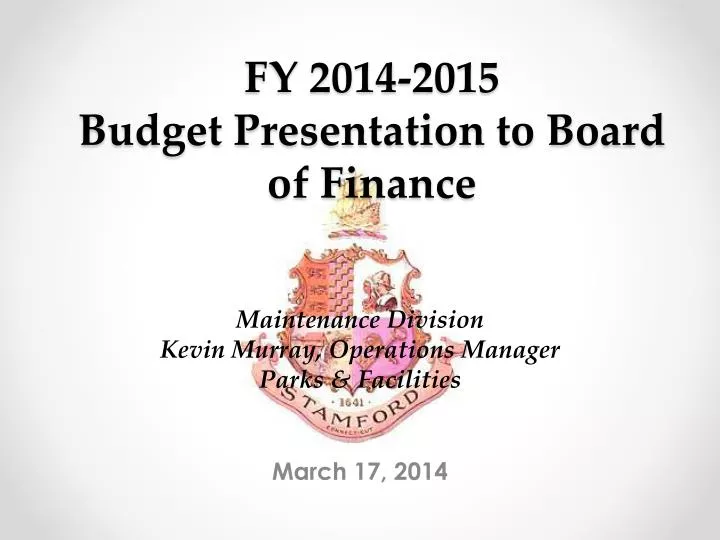 fy 2014 2015 budget presentation to board of finance