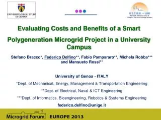 Evaluating Costs and Benefits of a Smart Polygeneration Microgrid Project in a University Campus