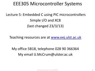 EEE305 Microcontroller Systems