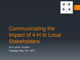 Communicating the Impact of 4-H to Local Stakeholders