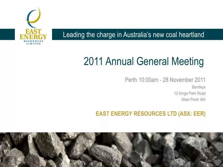 2011 annual g eneral meeting