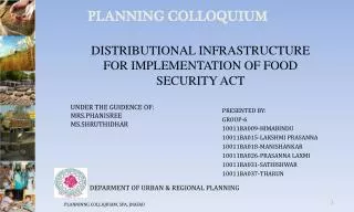 DISTRIBUTIONAL INFRASTRUCTURE FOR IMPLEMENTATION OF FOOD SECURITY ACT