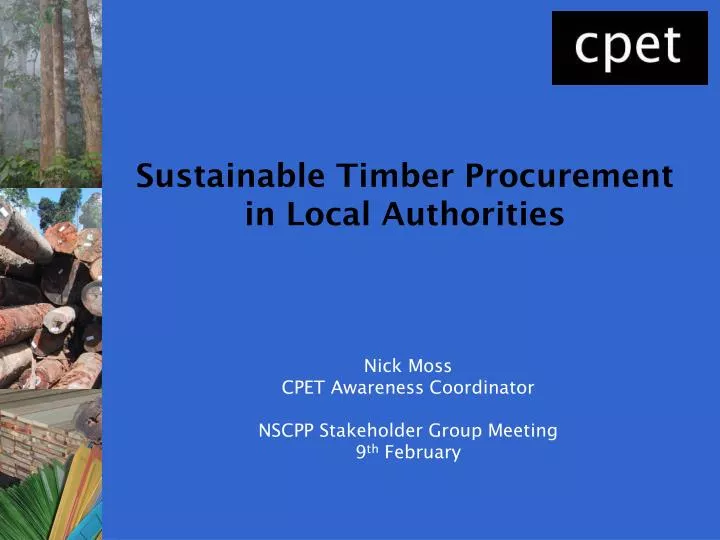 nick moss cpet awareness coordinator nscpp stakeholder group meeting 9 th february