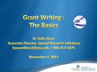 Grant Writing : The Basics