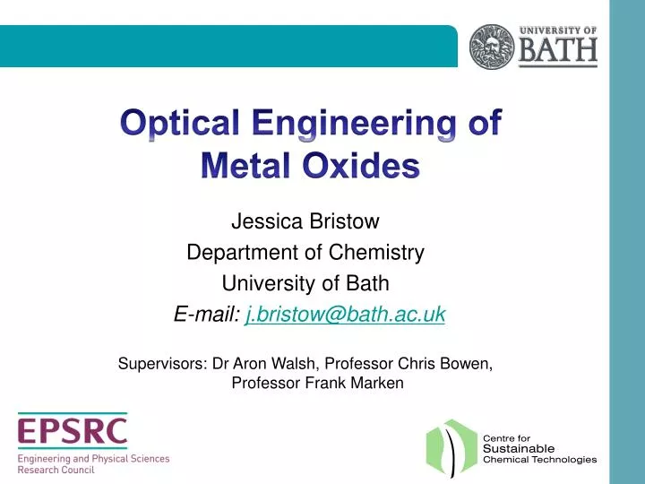 optical engineering of metal oxides