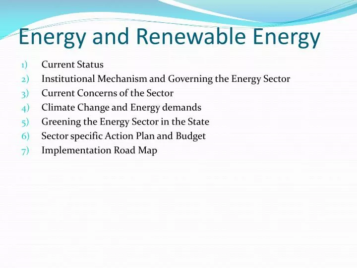 energy and renewable energy