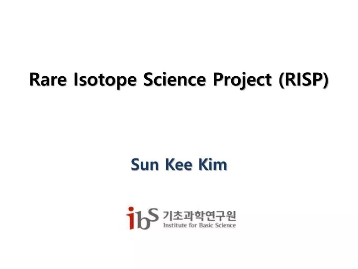 rare isotope science project risp
