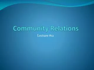 community relations